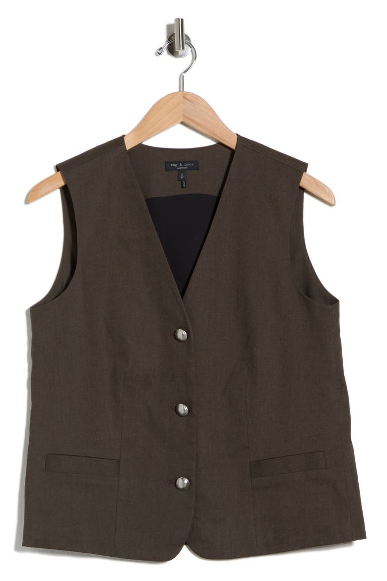 Belle Three Button Vest, Alternate, color, MIDOL