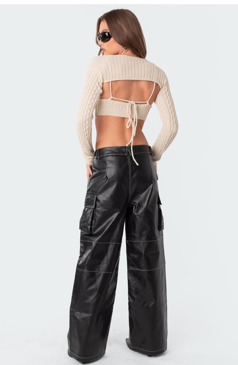 EDIKTED Faye Faux Leather Cargo Pants, Alternate, color, 