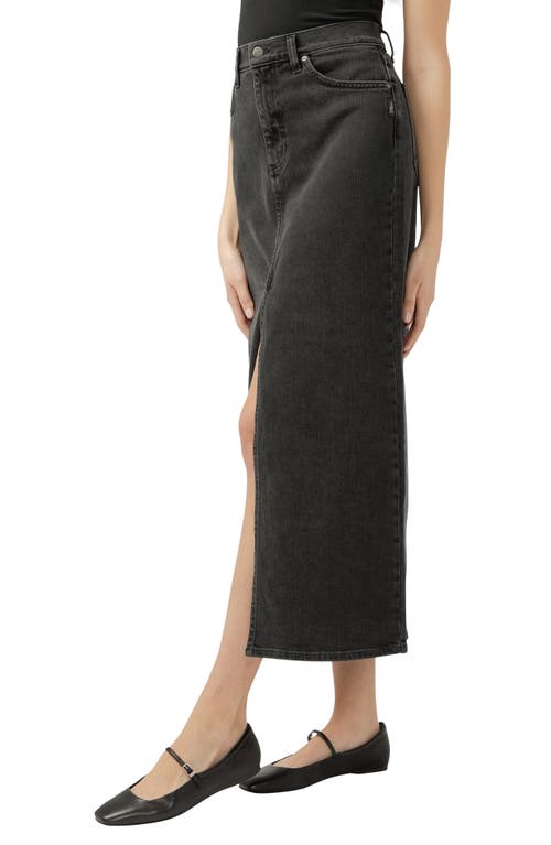 Silver Jeans Co. Women's Front-slit Maxi Jean Skirt In Black