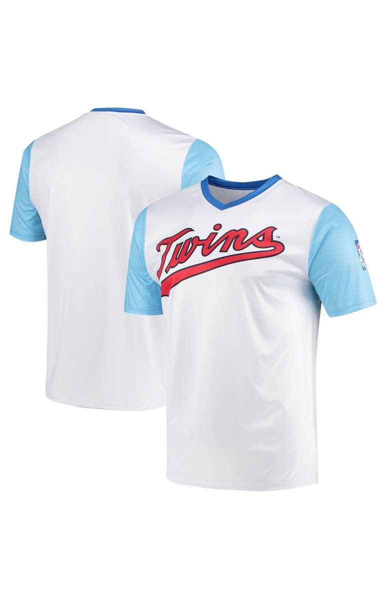 STITCHES Men's Stitches White Minnesota Twins Cooperstown Collection Wordmark V-Neck Jersey, Alternate, color, 