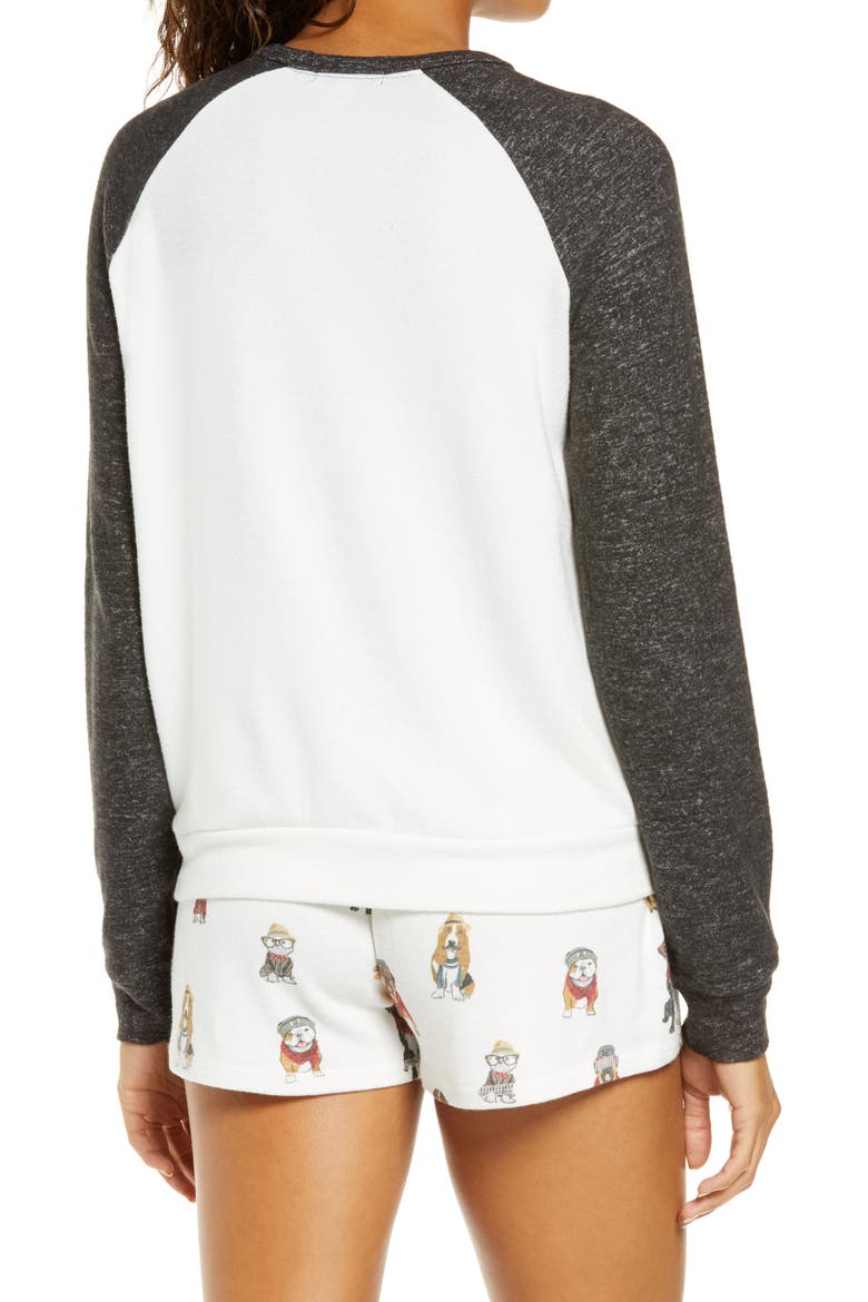 Hip Hound Embroidered Pajama Top, Alternate, color, IVORY