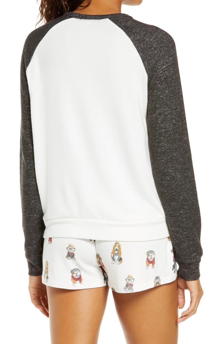 PJ Salvage Hip Hound Embroidered Pajama Top, Alternate, color,