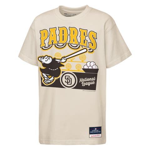 Youth Mitchell & Ness  Cream San Diego Padres Step Back Up Mascot T-Shirt