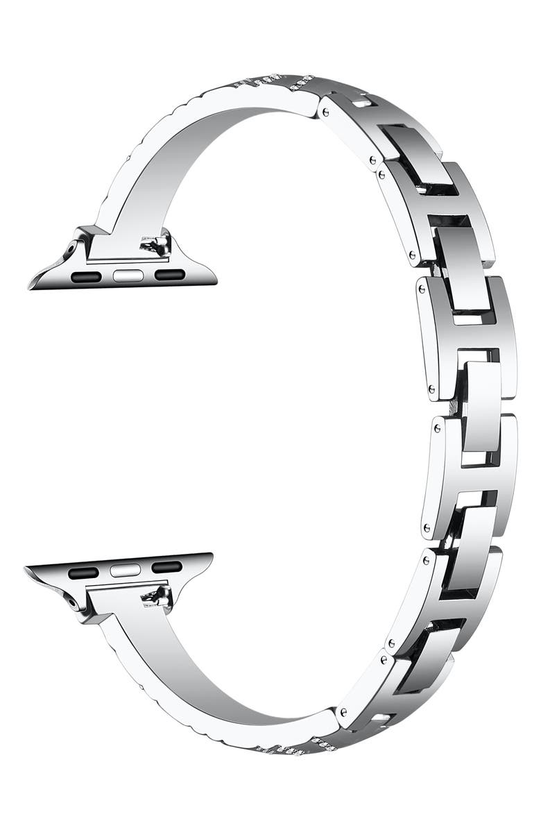 Posh Tech Eclipse Crystal Apple Watch<sup>®</sup> Watchband, Alternate, color, Silver