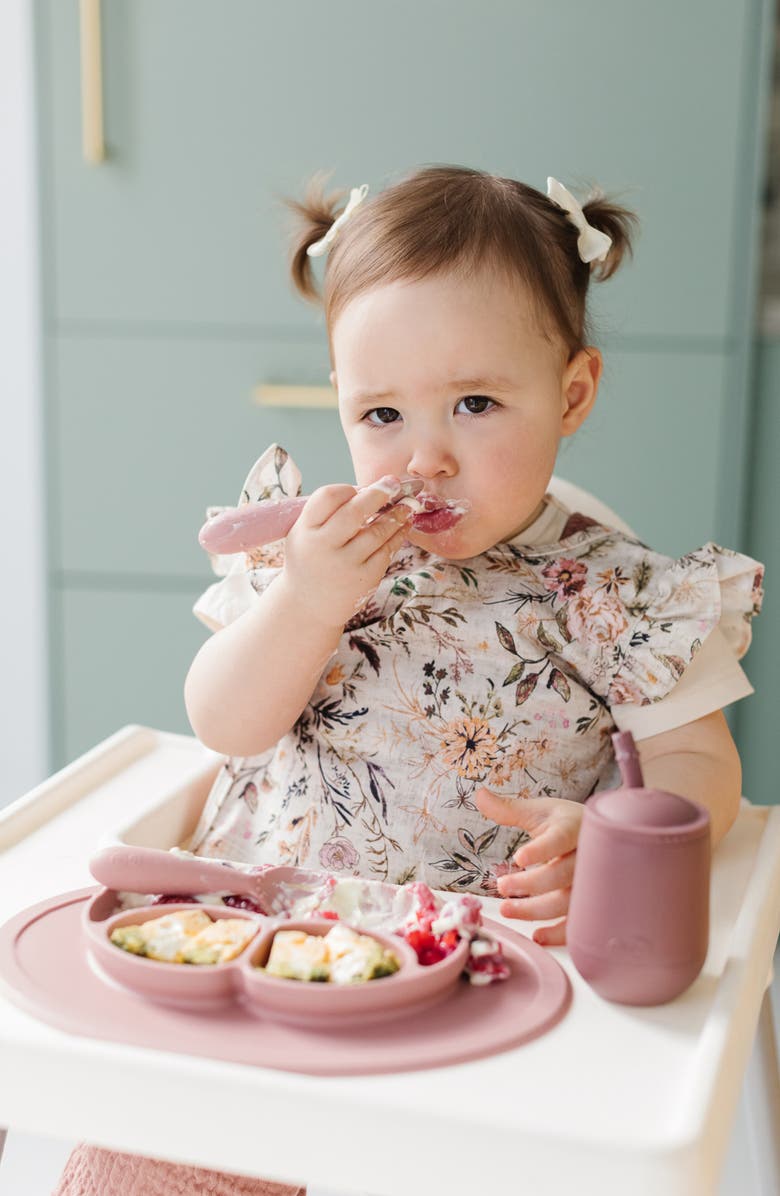 ezpz BapronBaby Delilah Floral Bapron & ezpz Mini Mat Bundle, Alternate, color, Blush
