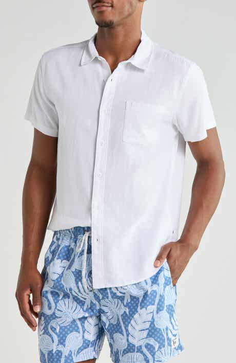 Short Sleeve Linen Button-Down Shirt