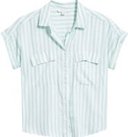 beachlunchlounge Kaiana Stripe Short Sleeve Button-Up Shirt