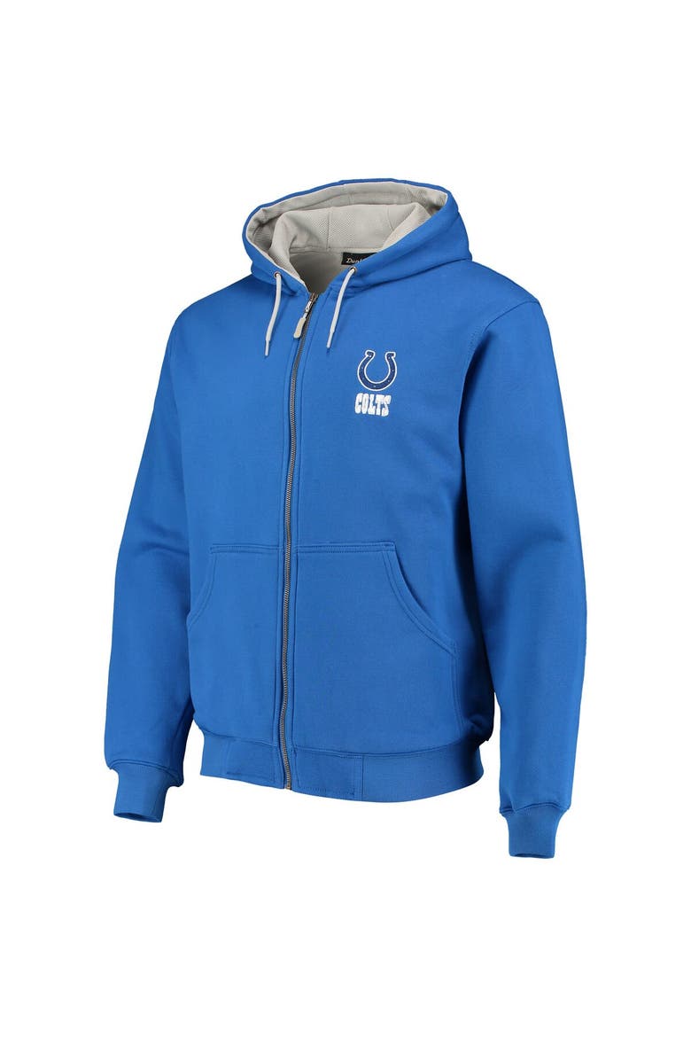 Men's Dunbrooke Royal Indianapolis Colts Craftsman Thermal-Lined Full-Zip Hoodie, Alternate, color, Royal