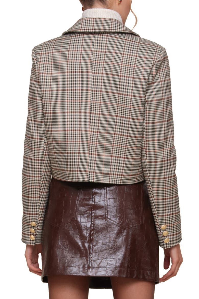 Check Plaid Crop Jacket, Alternate, color, ENGLISH TARTAN