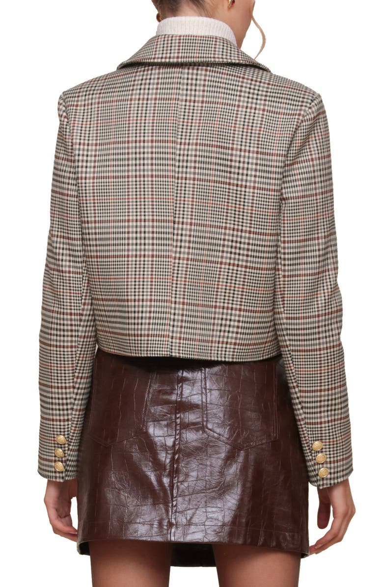 Avec Les Filles Check Plaid Crop Jacket, Alternate, color, 