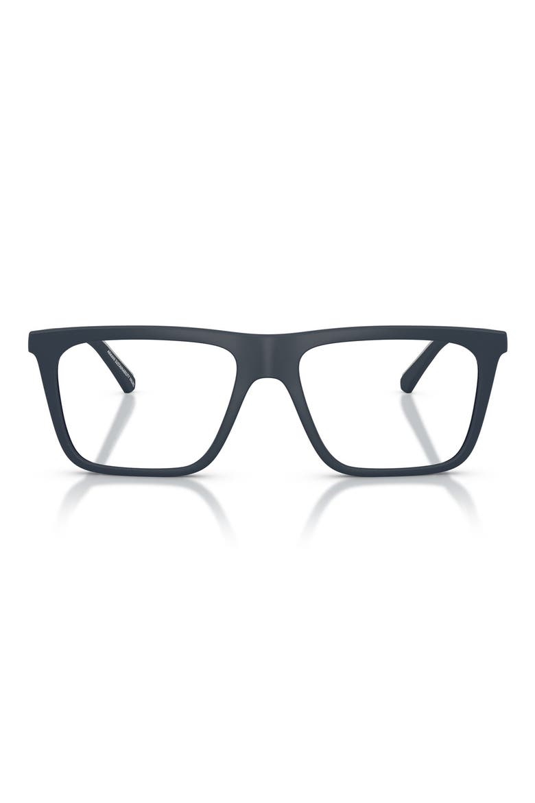 56mm Square Optical Glasses, Main, color, MATTE BLUE / CLEAR