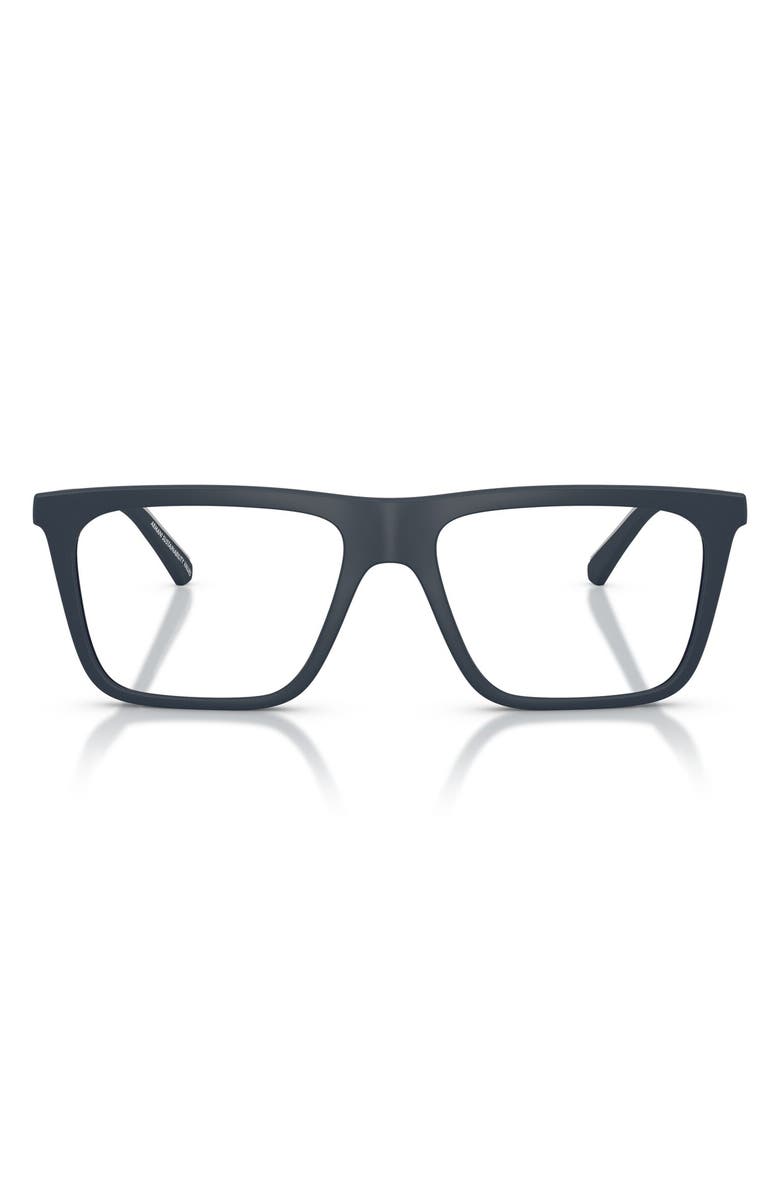 Emporio Armani 54mm Square Optical Glasses, Main, color, Matte Blue / Clear