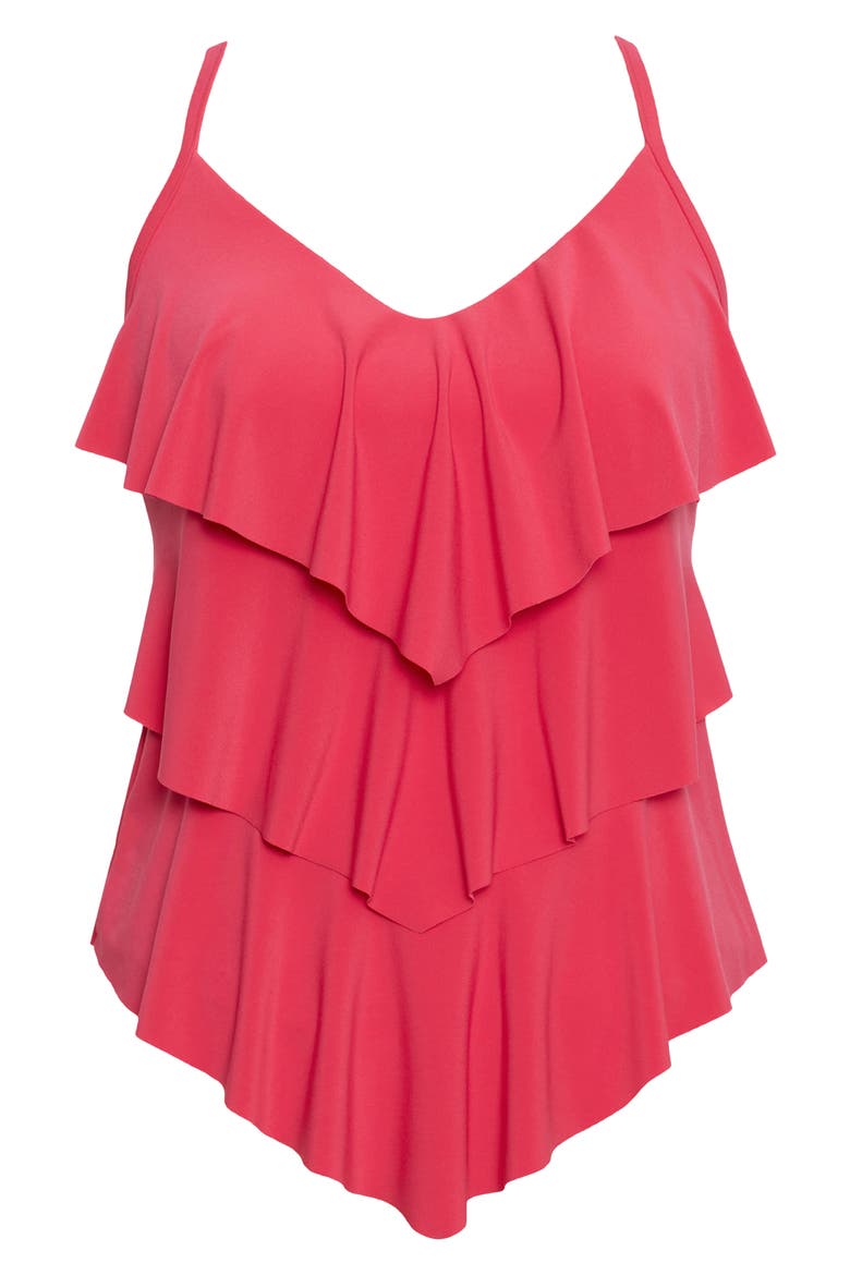 'Rita' Tankini Top, Alternate, color, CORAL ROSE