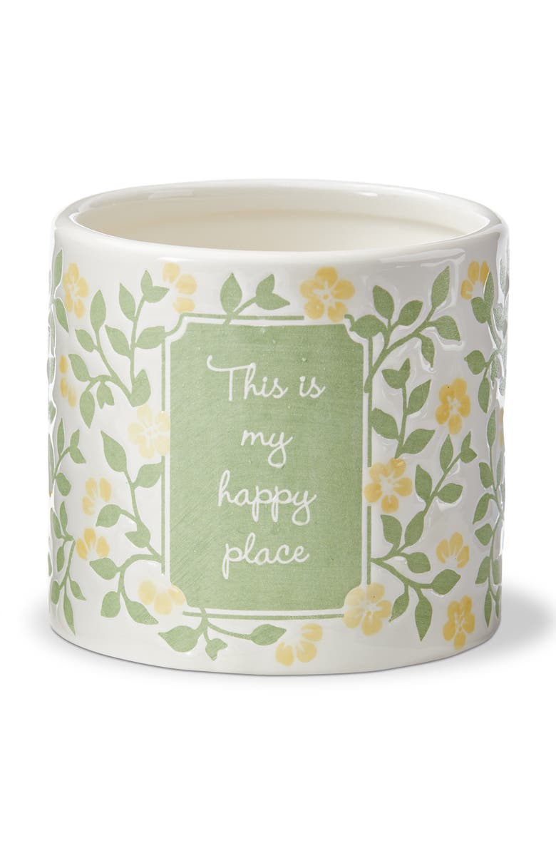 tag This Is My Happy Place Earthenware Garden Planter Multi 4.6x4.6x4.3 in, Main, color, Multicolored