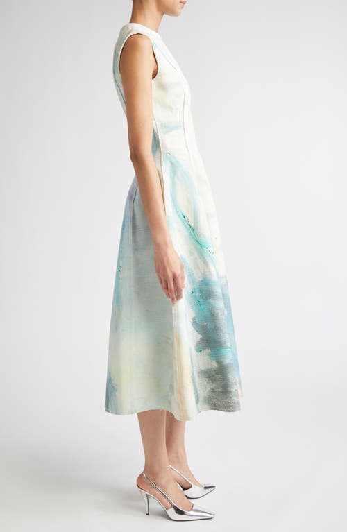 Erdem Kaye Donachie Print Cotton Midi Dress In Blue