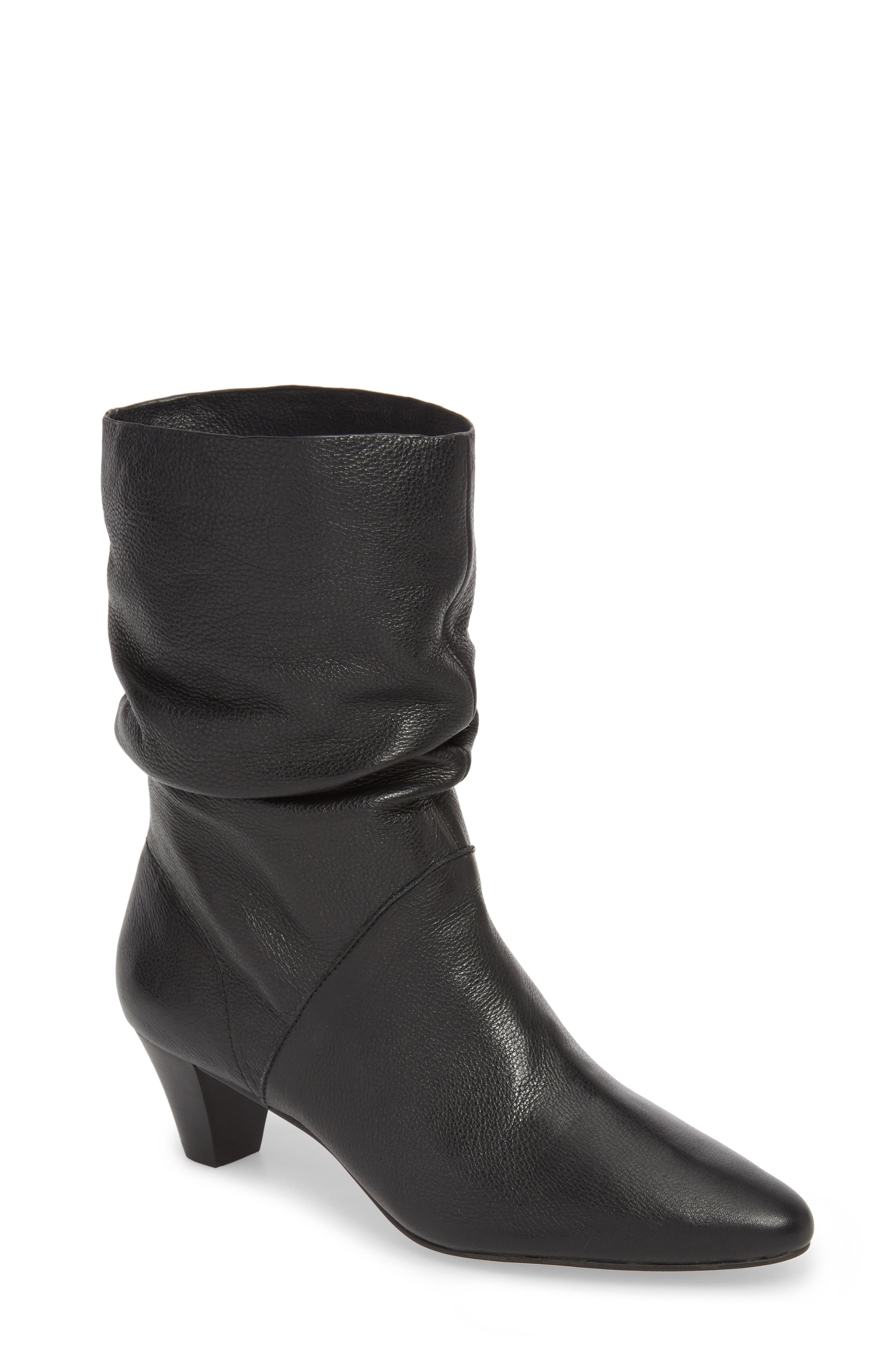 Nica Slouchy Boot, Main, color, BLACK LEATHER