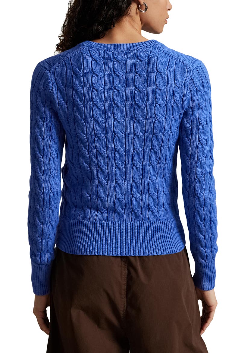 Cable Cotton Cardigan, Alternate, color, INDIGO SKY