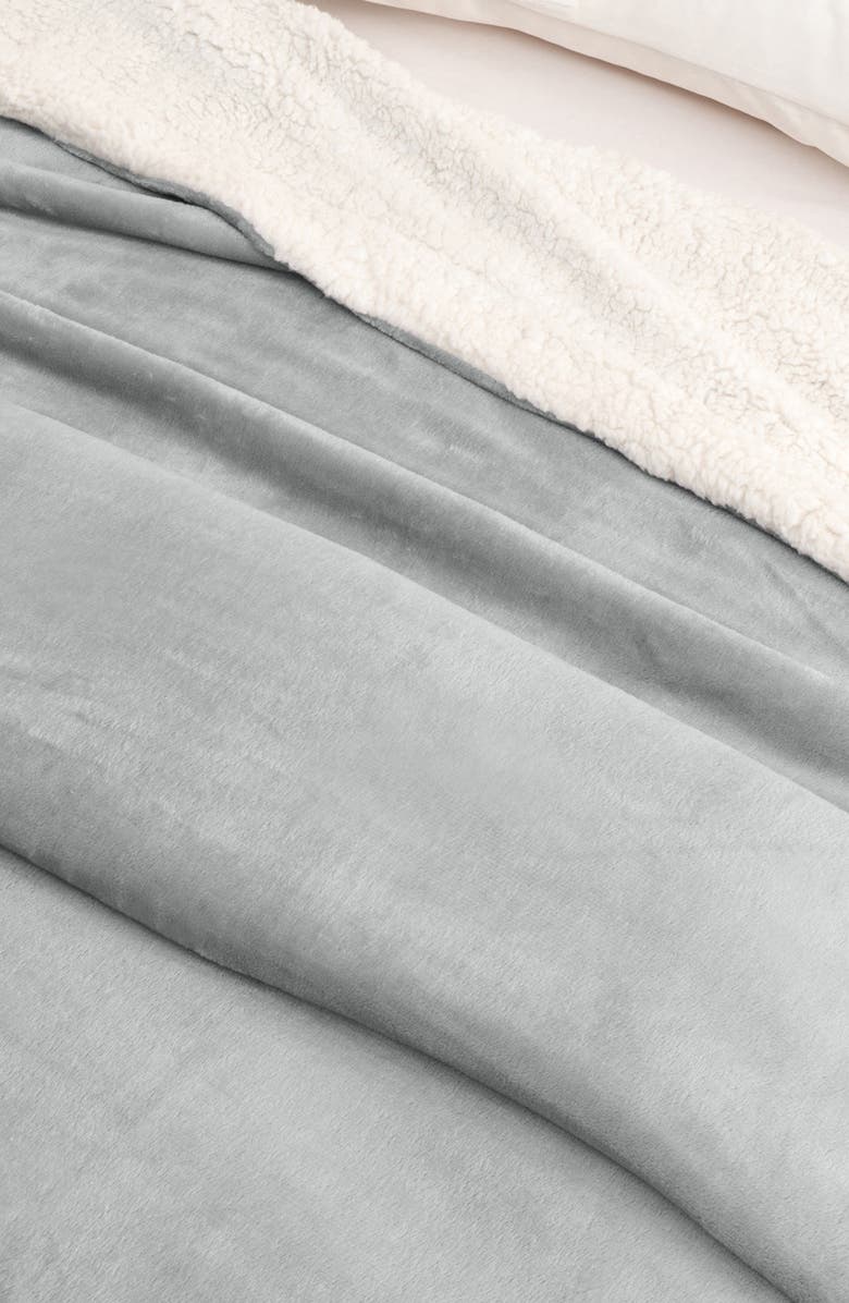 Woven & Weft Reversible Faux Shearling Throw Blanket, Alternate, color, Glacier Grey