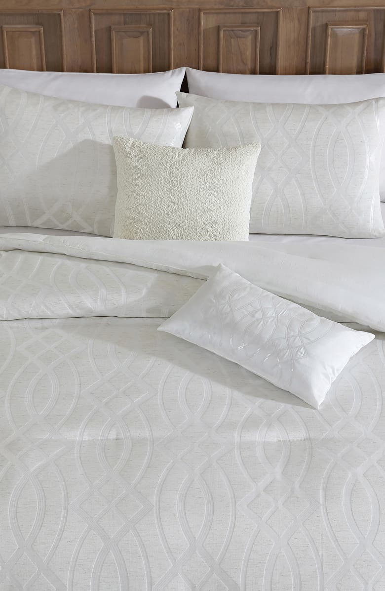 Tahari Trellia 5-Piece King Comforter Set, Alternate, color, Marshmallow