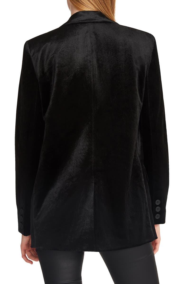 Steve Madden Velvet Open Front Longline Blazer, Alternate, color, 