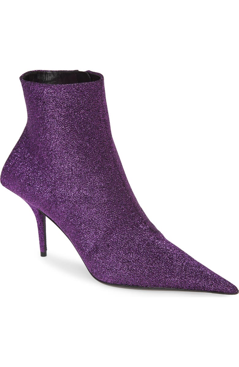 Balenciaga Knife Metallic Pointed Toe Bootie, Main, color,