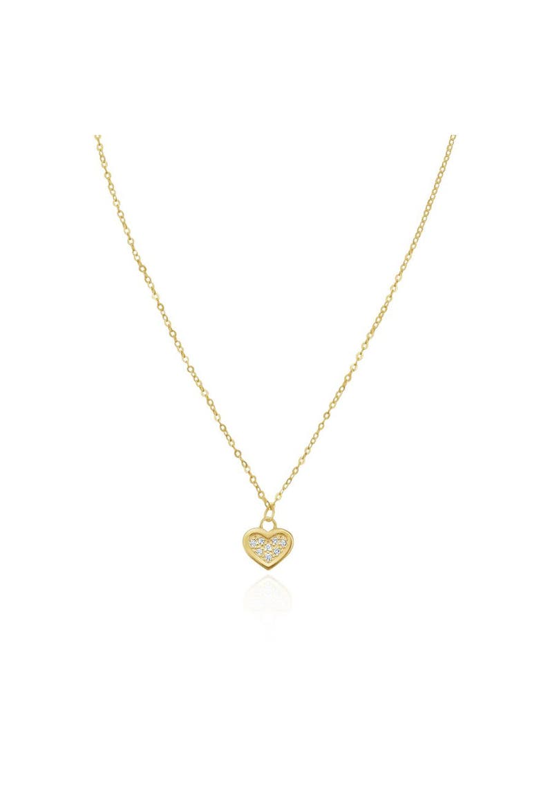 Mini Diamond Gold Frame Heart Necklace, Main, color, Yellow Gold