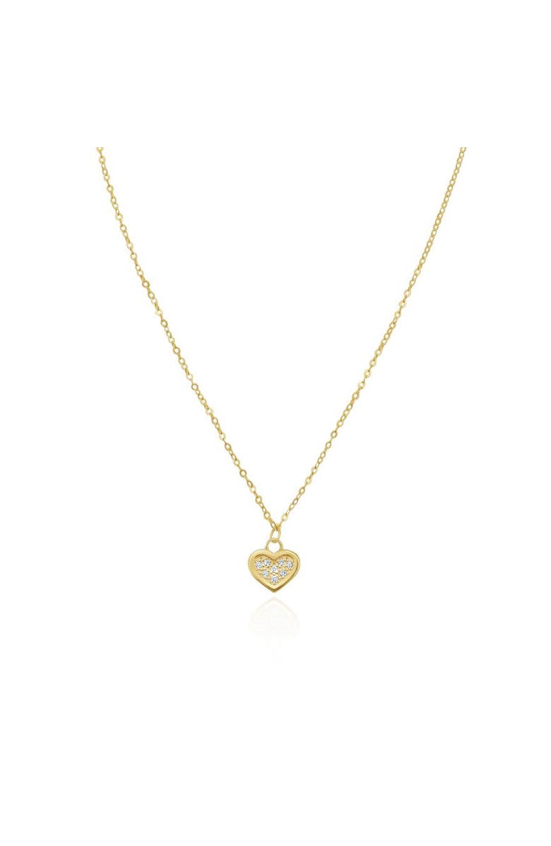 The Lovery Fine Jewelry Mini Diamond Gold Frame Heart Necklace, Main, color, Yellow Gold