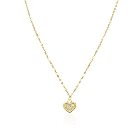 Mini Diamond Gold Frame Heart Necklace