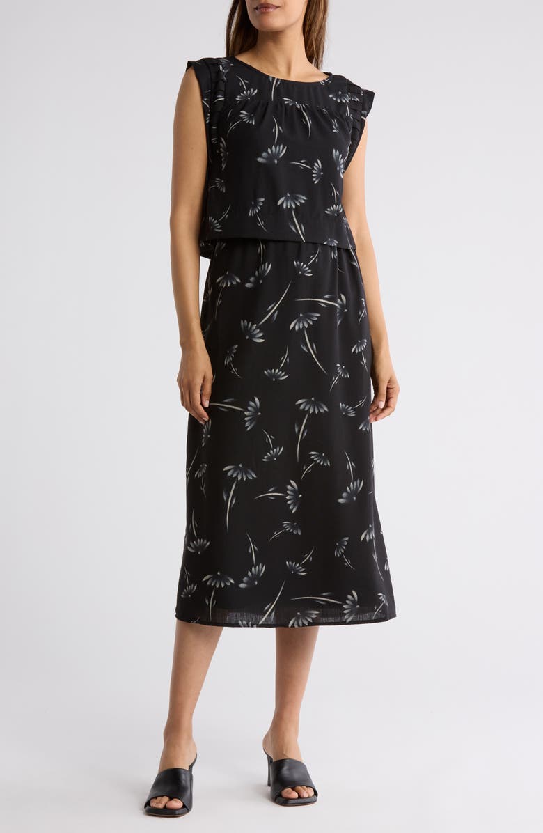 DR2 by Daniel Rainn Pleated Sleeve Midi Dress, Main, color,