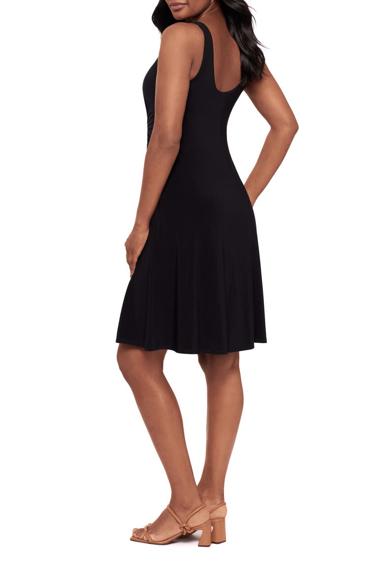 Remi Side Gathered Stretch Jersey Dress, Alternate, color, BLACK