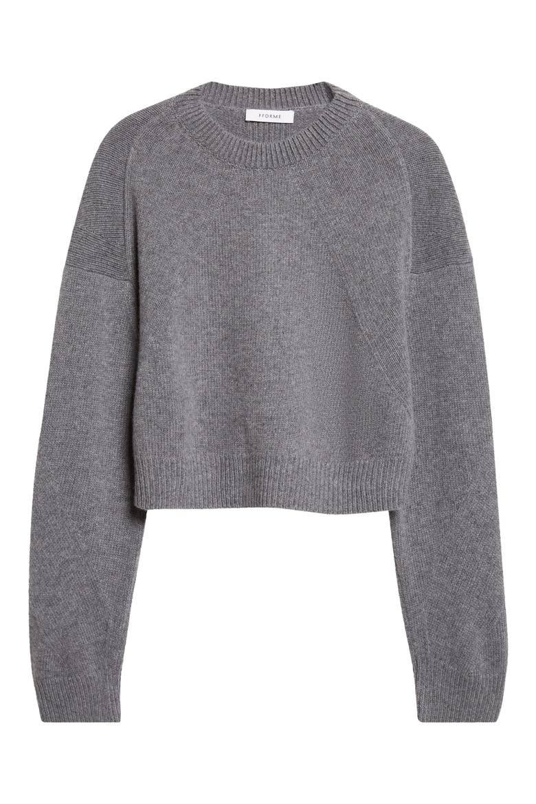 Marcela Cropped Crew Sweater, Main, color, GREY