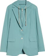 Eleventy Laser Cut Cotton Blend Knit Jacket with Hooded Zip Inset