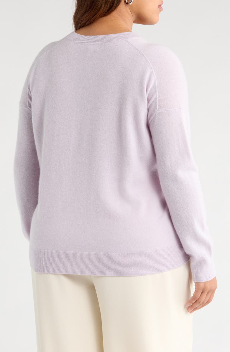 Nordstrom Cashmere V-Neck Sweater, Alternate, color, Purple Evening