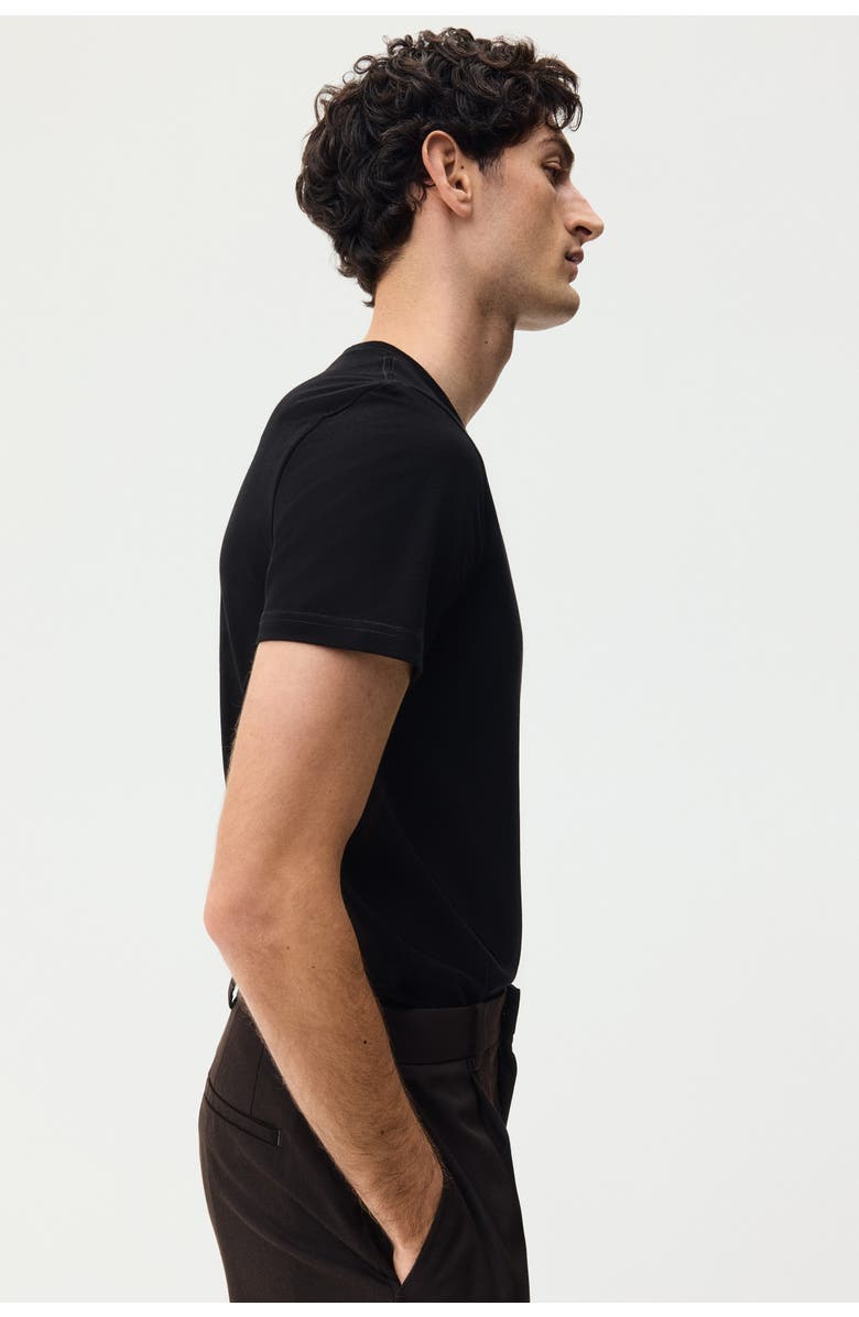 H&M Slim fit pima cotton t-shirt, Alternate, color, Black