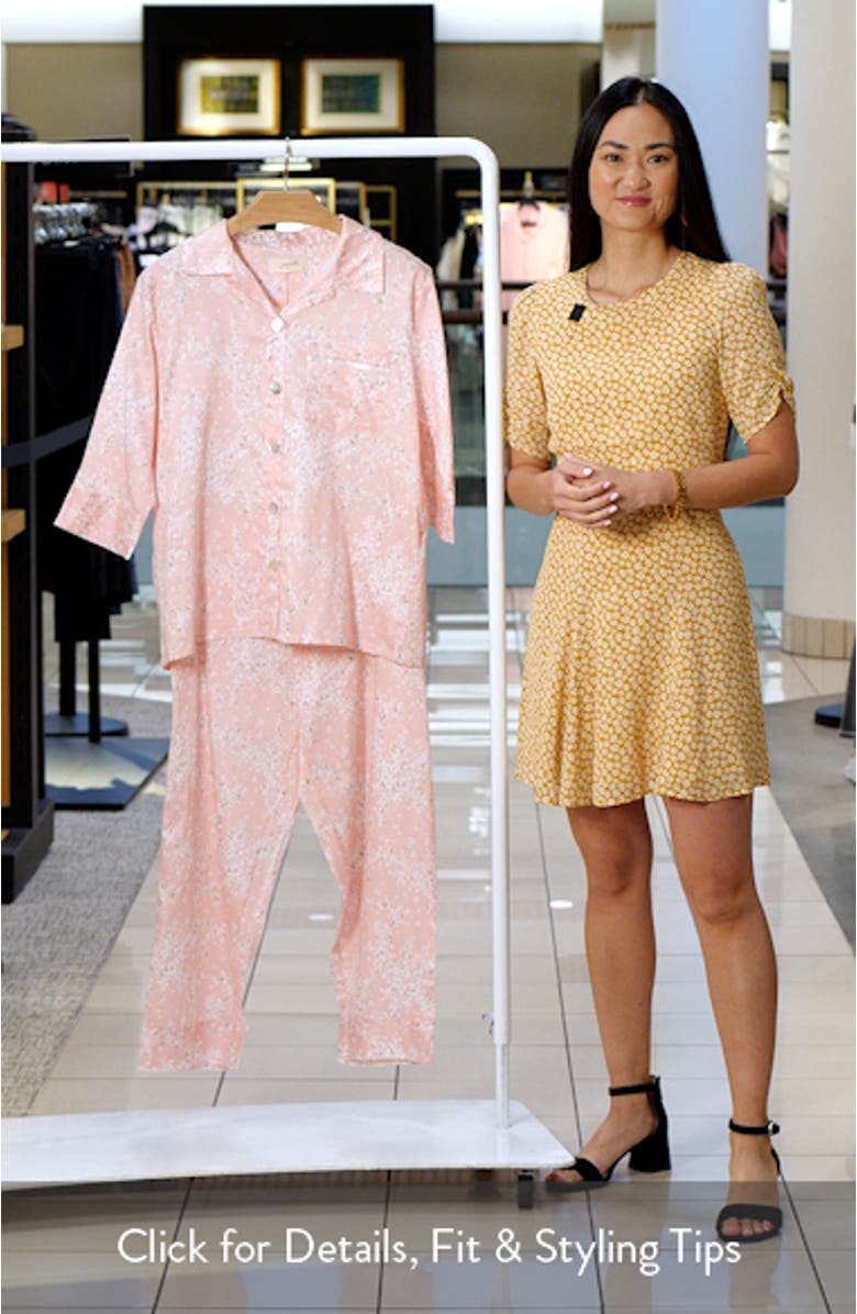 Cheri Blossom Crop Cotton Sateen Pajamas, sales video thumbnail