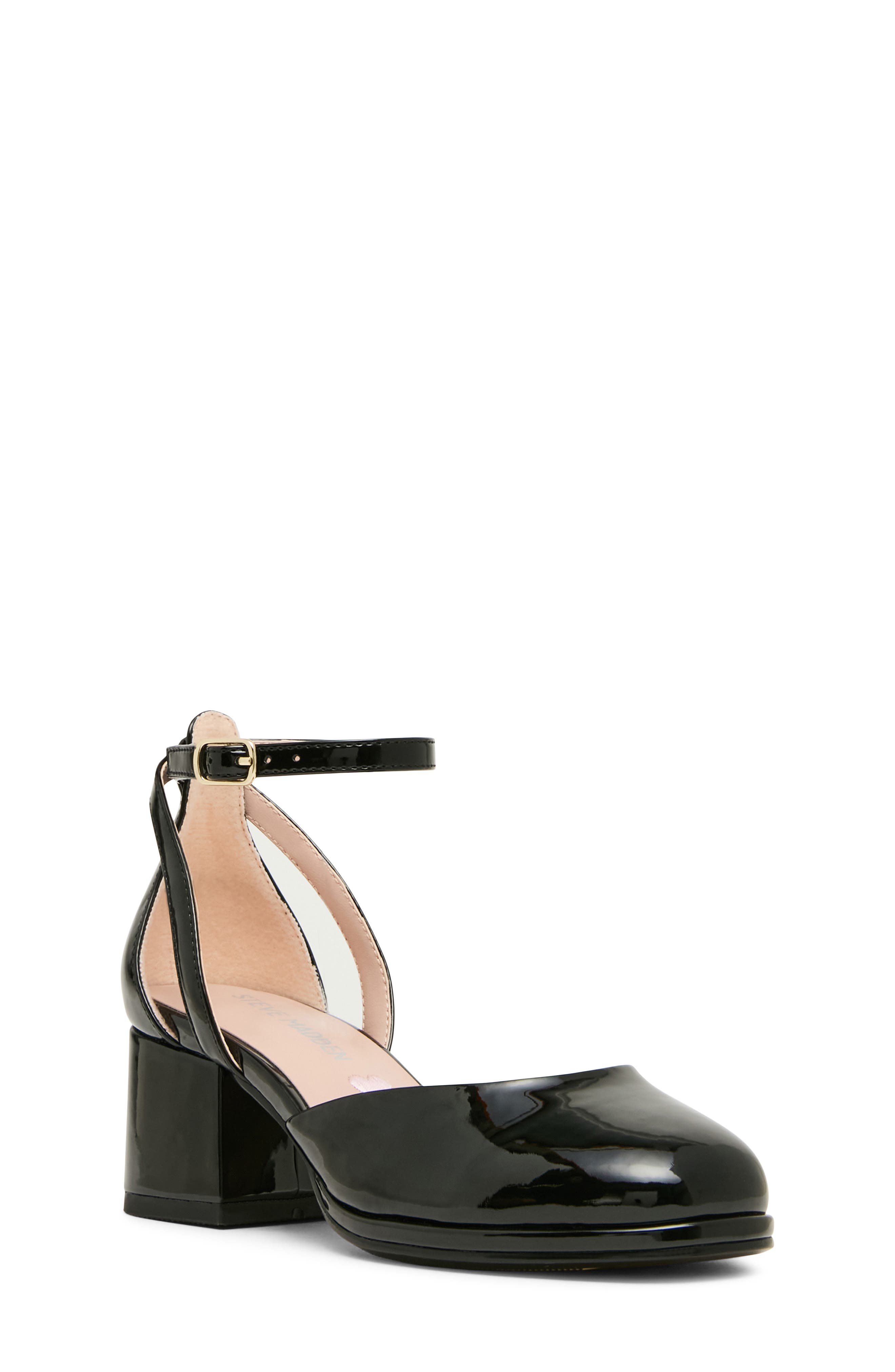 Steve Madden Kids' Jelinor Ankle Strap Platform Pump, Main, color, Black