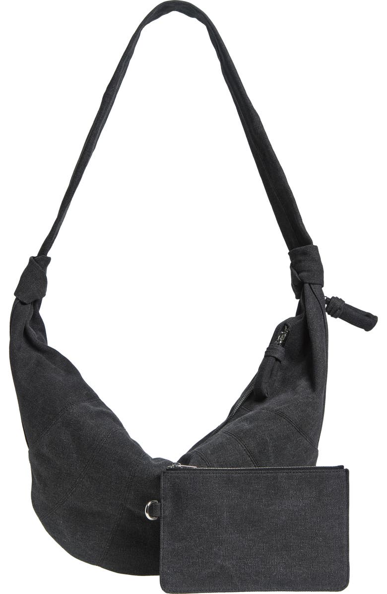 Lemaire X-Large Croissant Canvas Shoulder Bag, Alternate, color, Ash Black