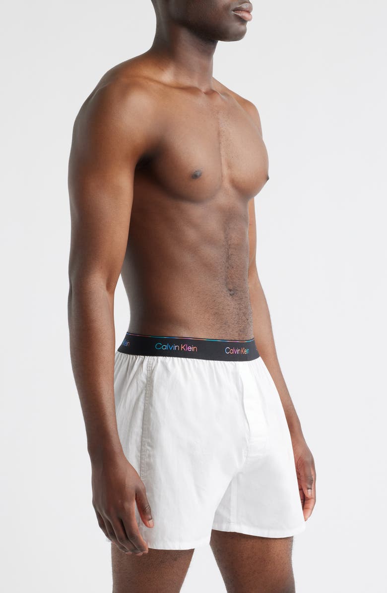 Calvin Klein Pride Cotton Boxers, Alternate, color, White