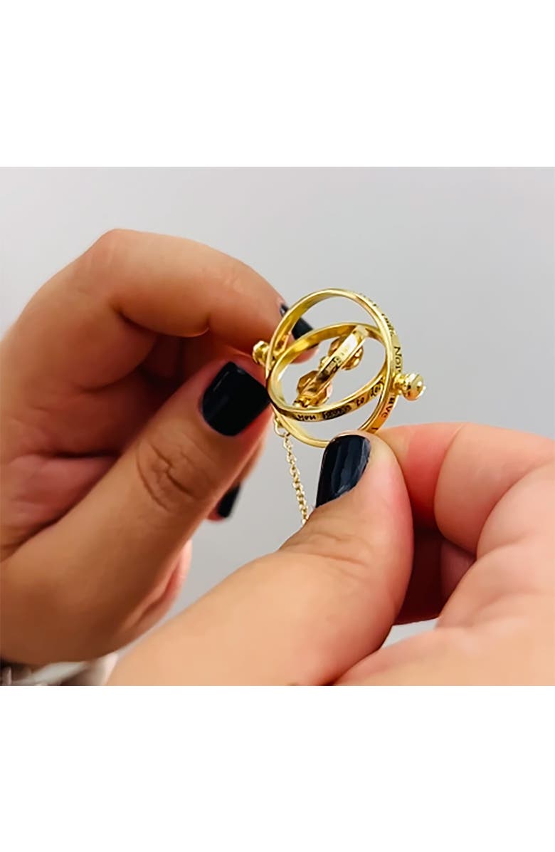 HARRY POTTER Hermione Time Travel Magical Hourglass Rotating Necklace, 22", Alternate, color, Gold