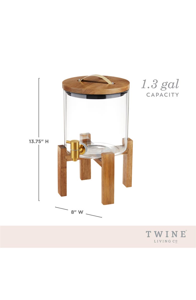 TWINE Modern Manor Drink Dispenser, Alternate, color, Brown