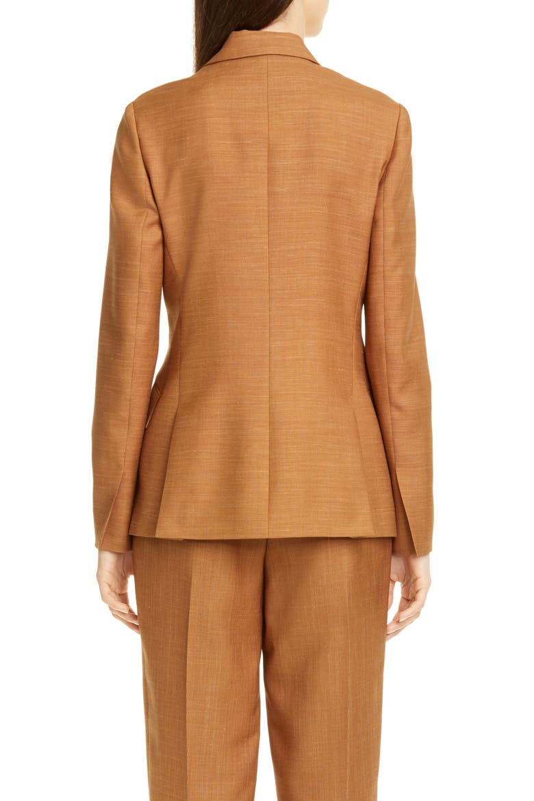 Rose Double Breasted Wool Blend Jacket, Alternate, color, TOBACCO