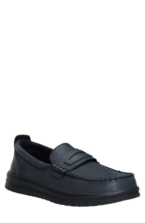 Hey Dude Wally Next Leather Penny Loafer In Black