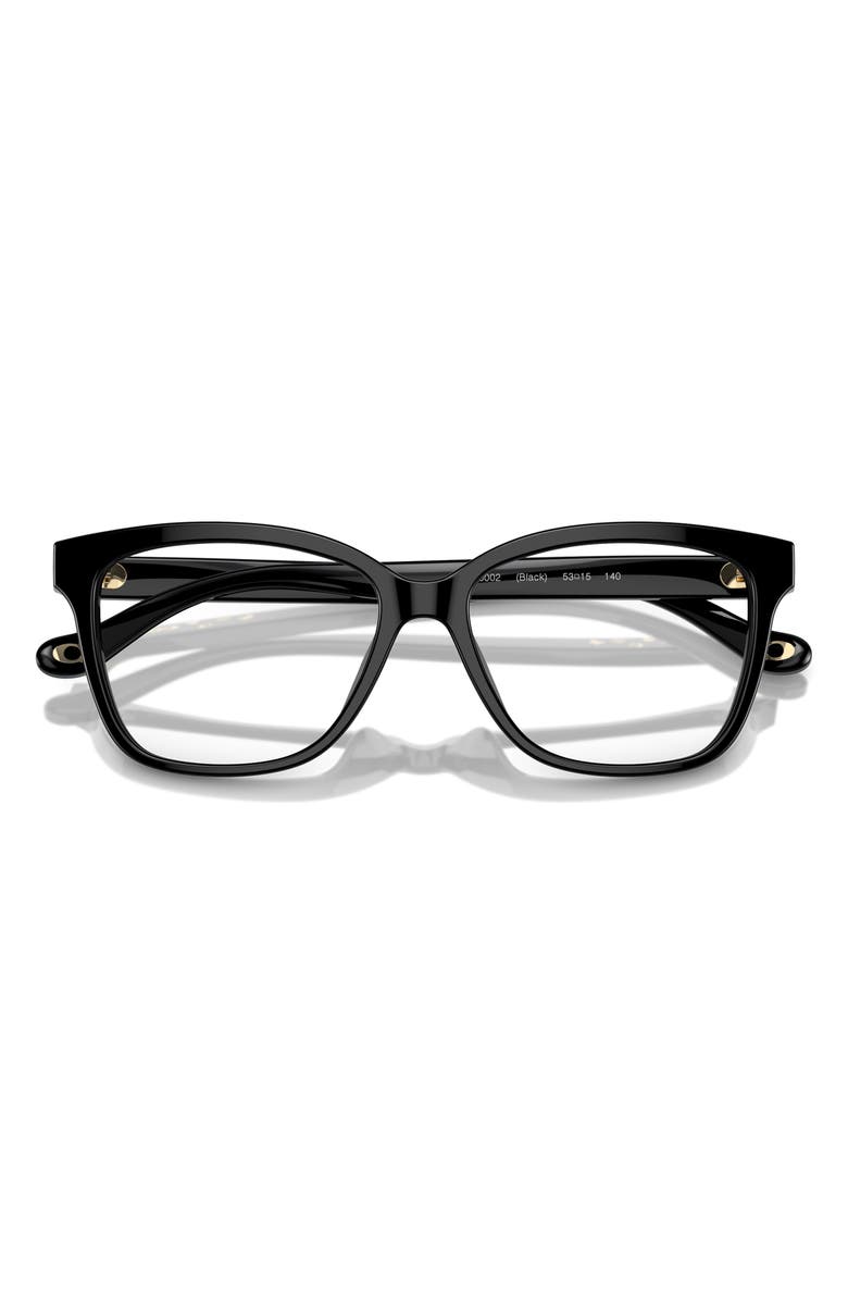 COACH 53mm Square Optical Glasses, Alternate, color, Black / Demo Lens
