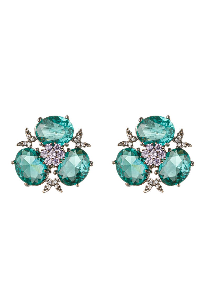 Willow Cubic Zirconia Cluster Butterfly Stud Earrings, Main, color, GOLD