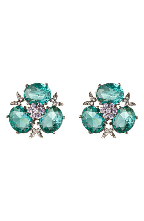 Willow Cubic Zirconia Cluster Butterfly Stud Earrings
