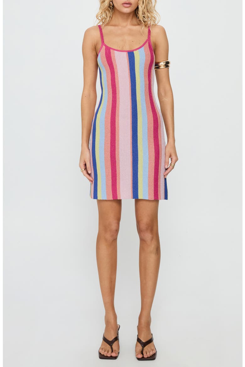 Yazmine Stripe Knit Minidress, Main, color, MULTI STRIPE