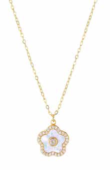Adornia Floral Mother-of-Pearl Pendant Necklace