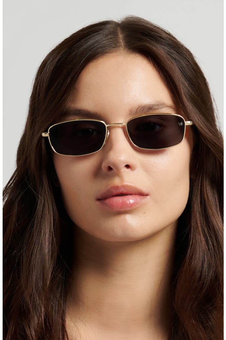 55mm Rectangular Sunglasses, Alternate, color, GOLD BLACK/ GREY