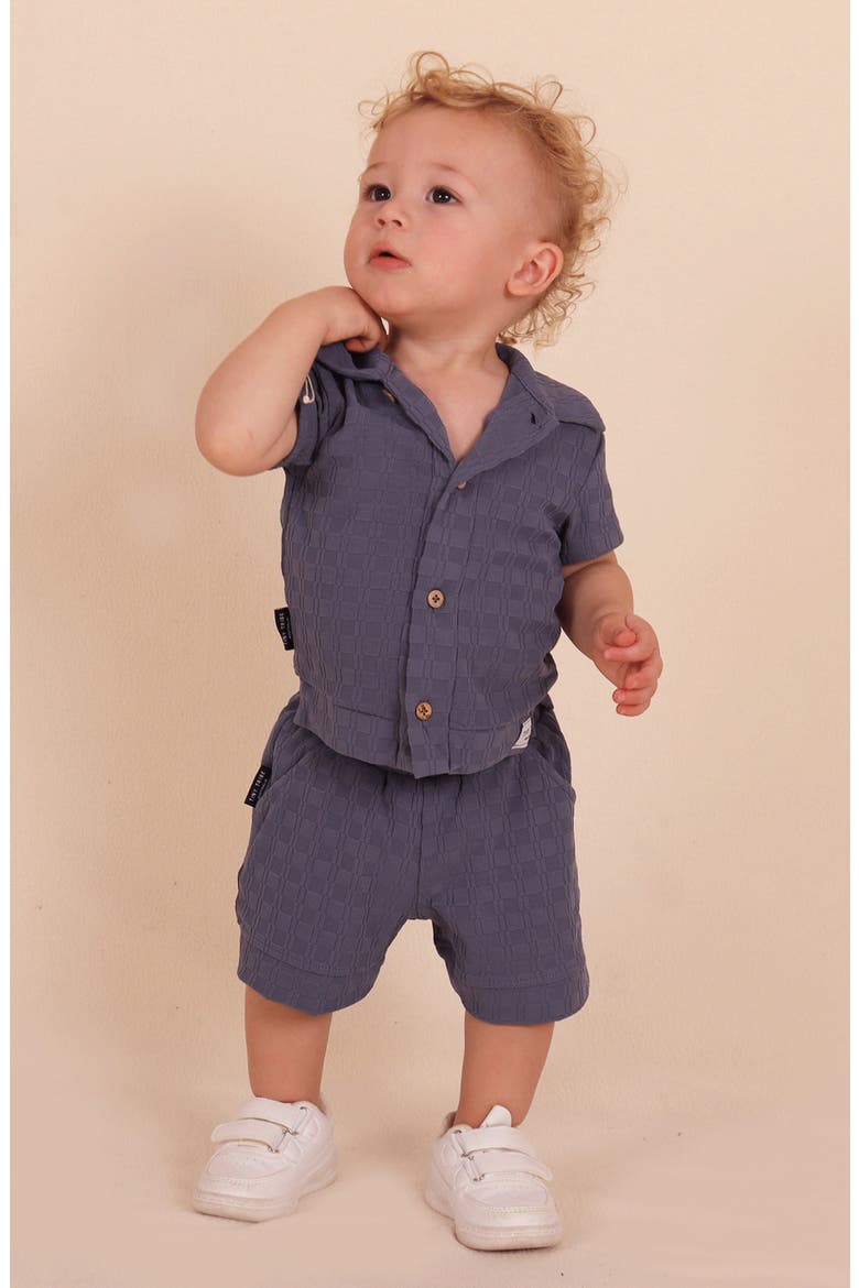 Textured Button-Up Shirt, Alternate, color, SLATE BLUE