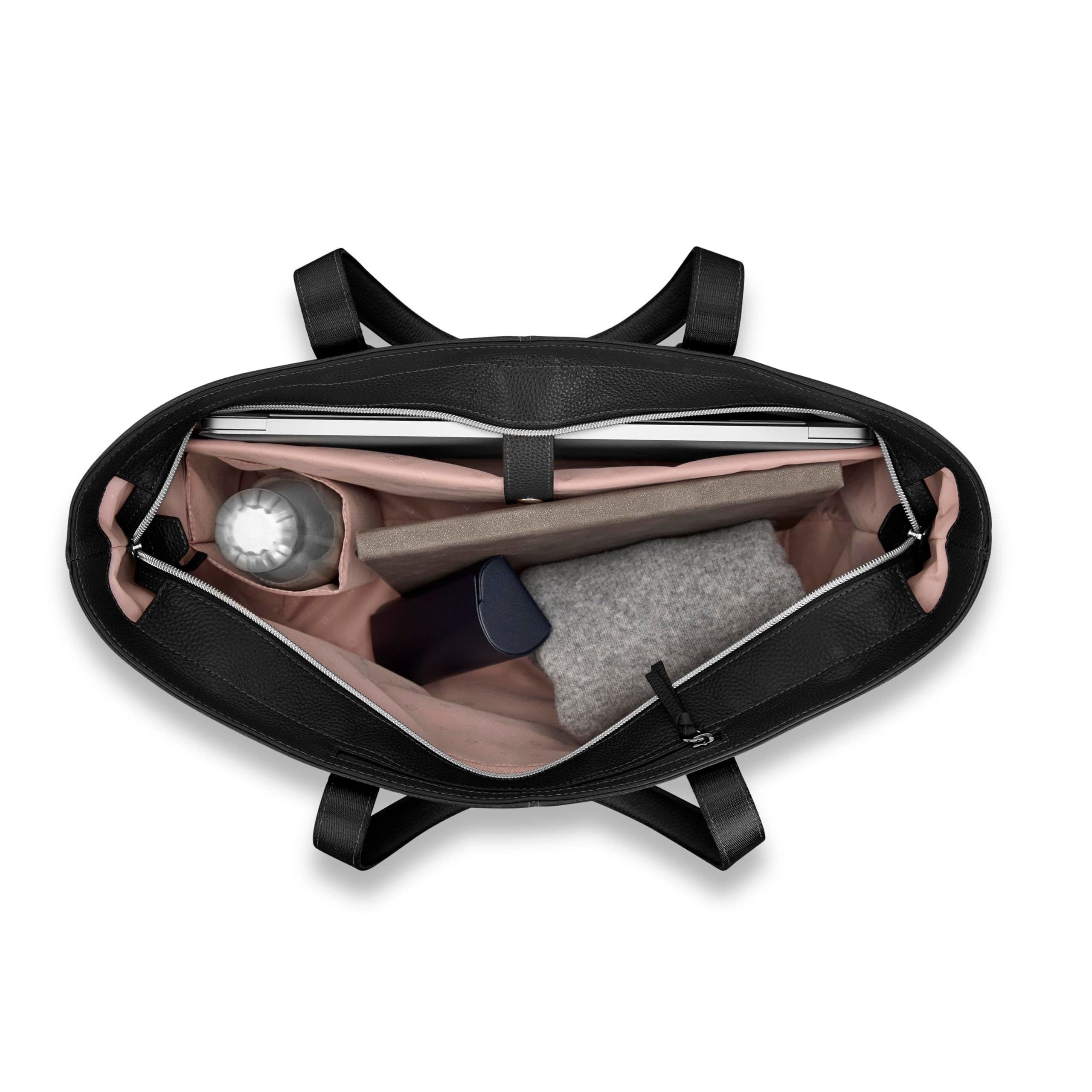 Samsonite Mobile Solution 2 Leather Tote W/ Laptop Sleeve, Alternate, color, Black